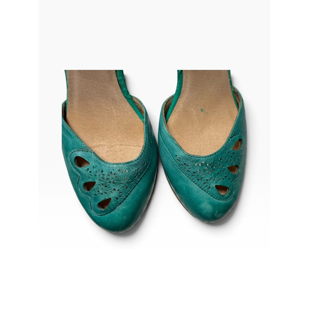 Miz Mooz Cherub Leather Laser Cut D'Orsay Ankle Strap Heels 6 * see condition - Picture 9 of 10